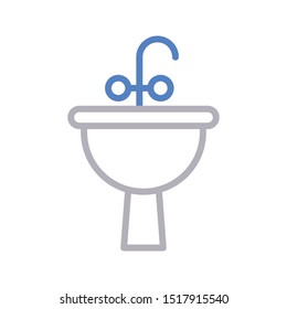 sink colour line vector icon
