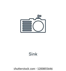 Sink concept line icon. Linear Sink concept outline symbol design. This simple element illustration can be used for web and mobile UI/UX.
