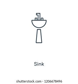 Sink concept line icon. Linear Sink concept outline symbol design. This simple element illustration can be used for web and mobile UI/UX.
