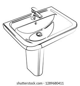 sink contour vector illustration isolated