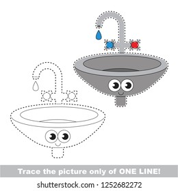 Sink. Dot to dot educational game for kids.