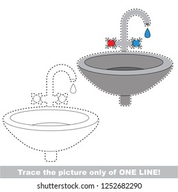 Sink. Dot to dot educational game for kids.