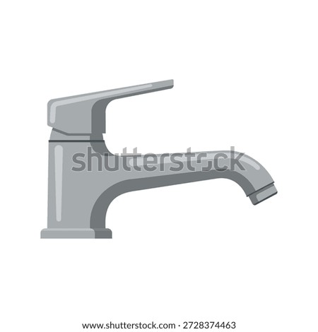 Sink faucet flat vector design isolated on a white background