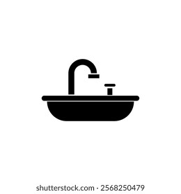 Sink with faucet icon, vector simple illustration for web and app..eps