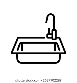 sink faucet line icon vector. sink faucet sign. isolated contour symbol black illustration