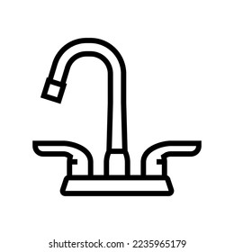 sink faucet water line icon vector. sink faucet water sign. isolated contour symbol black illustration