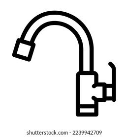 sink faucet water line icon vector. sink faucet water sign. isolated contour symbol black illustration