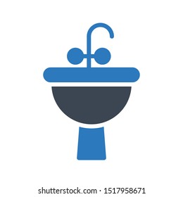 sink glyph colour vector icon