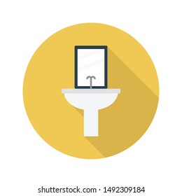 sink glyph flat vector icon