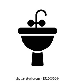 sink glyph flat vector icon