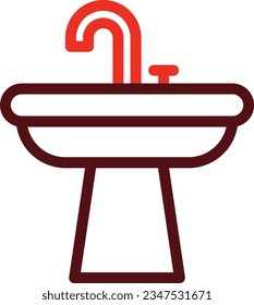 Sink Glyph Two Color Icon For Personal And Commercial Use.
