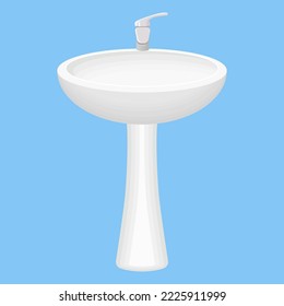 Sink for the home toilet. Vector illustration.