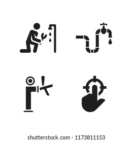 sink icon. 4 sink vector icons set. plumbing, tap and plumber icons for web and design about sink theme