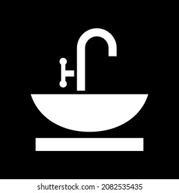 Sink icon. Basin equipment. Stencil vector stock illustration. EPS 10