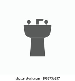 sink icon, basin vector, wash illustration