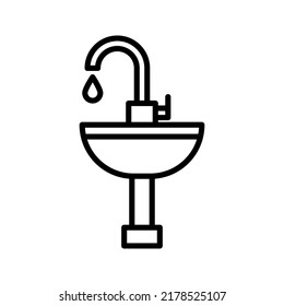 Sink icon. bathroom sink sign. vector illustration