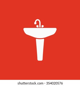 The sink icon. Bathroom symbol. Flat Vector illustration