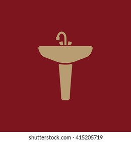The sink icon. Bathroom symbol. Flat Vector illustration