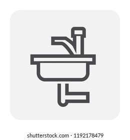 Sink icon design, black and outline.