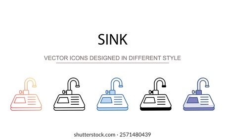 Sink icon design with white background stock illustration