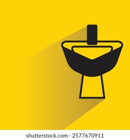 sink icon with drop shadow on yellow background