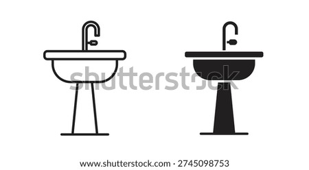 Sink icon element for design projects