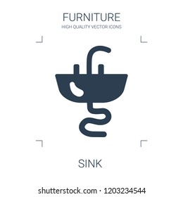 sink icon. high quality filled sink icon on white background. from furniture collection flat trendy vector sink symbol. use for web and mobile