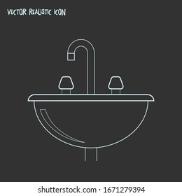 Sink icon line element. Vector illustration of sink icon line isolated on clean background for your web mobile app logo design.