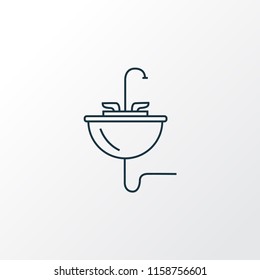 Sink icon line symbol. Premium quality isolated washbasin element in trendy style.