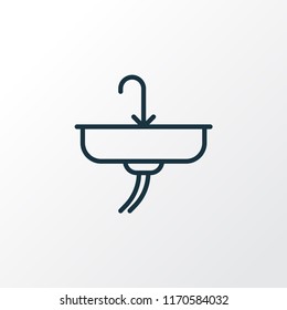 Sink icon line symbol. Premium quality isolated washbasin element in trendy style.