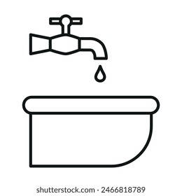 Sink icon line vector design templates simple and modern