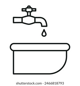 Sink icon line vector design templates simple and modern