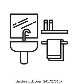 sink icon. Line vector icon on white background. High quality design element. Editable linear style stroke. Vector icon