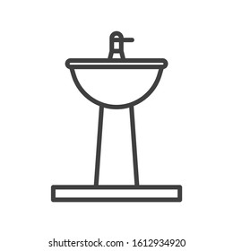 Sink icon. Linear, minimalistic design. Isolated vector on a white background.