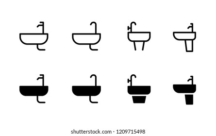 Sink Icon Logo Vector Symbol. Faucet Icon