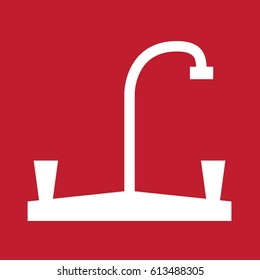 Sink icon on red background