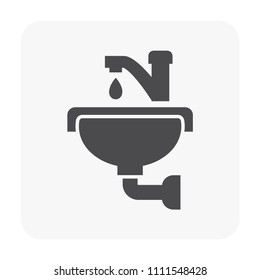 Sink icon on white. black