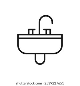 Sink icon outline collection or set in black and white