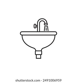 Sink icon with outline style