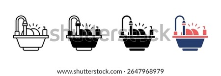 Sink icon sheet multiple style collection