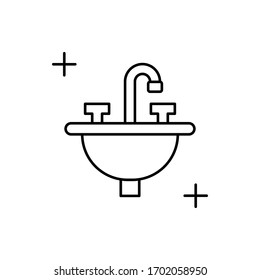 Icono de rosado. Línea simple, contorno vectorial elementos del trabajo doméstico para ui y ux, sitio web o aplicación móvil