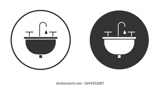 Senkensymbol. Einfache Vektorgrafik. Silhouette Icon Set.