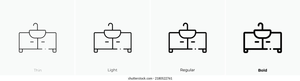 sink icon. Thin, Light Regular And Bold style design isolated on white background