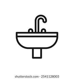 Senkensymbol dünne Linie, flache Illustration