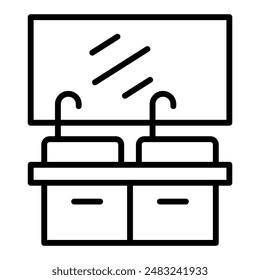 Sink icon in thin line style Vector illustration graphic design 