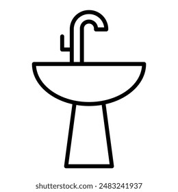 Sink icon in thin line style Vector illustration graphic design 