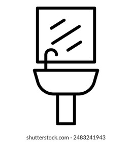 Sink icon in thin line style Vector illustration graphic design 