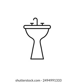 Sink icon in thin line style Vector illustration graphic design 