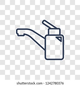 Sink icon. Trendy linear Sink logo concept on transparent background from kitchen collection