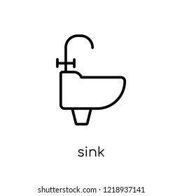 sink icon. Trendy modern flat linear vector sink icon on white background from thin line collection, outline vector illustration